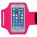 iPhone 6 6s Plus 5.5 Samsung Galaxy Note 4 - Sport Running Armband Sharp Color Ultrathin Soft Silk Touch Phone Case -Size from 5.5 to 6 inch - Hot Pink